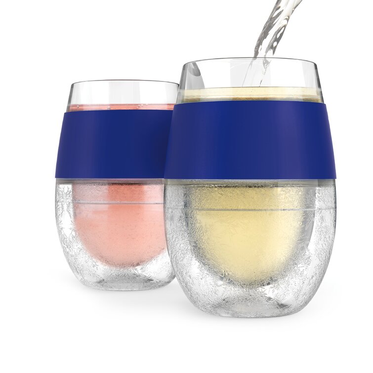 Host Freeze Insulated Martini Cocktail Glasses, Chiller Double Wall  Stemless Cocktail Glass, Set of 2, Clear, 9 oz