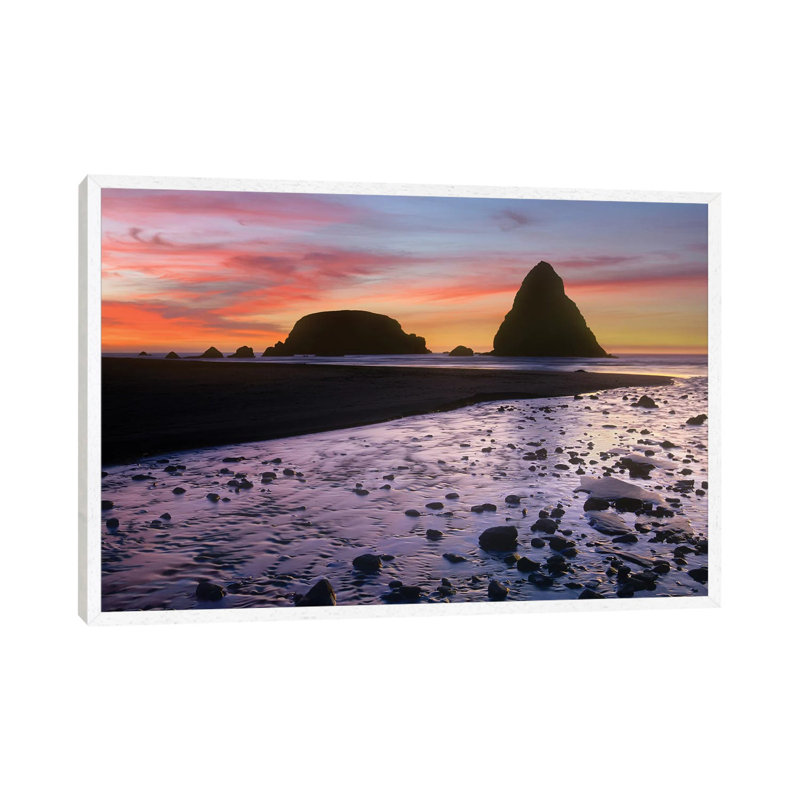 Whaleshead Beach With Sea Stacks, Oregon by Tim Fitzharris - Gallery-Wrapped Canvas Giclée on Canvas, White Framed