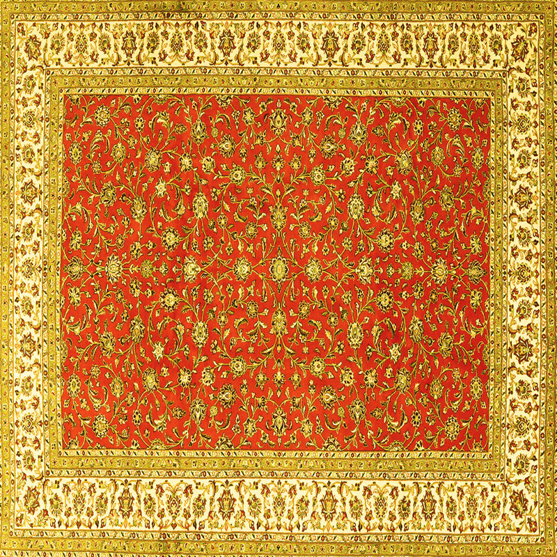 Tapis oriental beige / crème / orange Primaveria, Carré 8 pi
