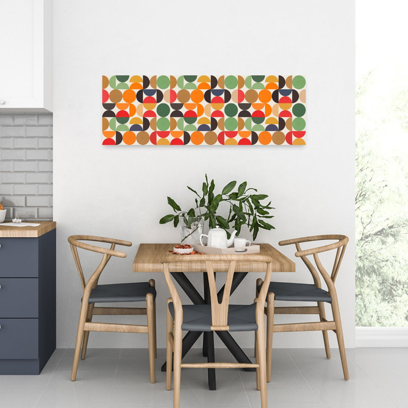 Colorful Geometric Circles by Vitor Costa - Wrapped Canvas Panoramic Print, 30.48 cm H x 91.44 cm W