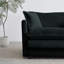 Salon 2 en chenille - option de sièges confortables en bois noir avec revêtement moderne en tissu de qualité supérieure et 4 coussins respirants