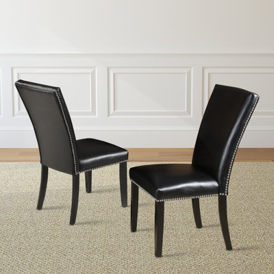 Chaise parsons rembourrée noire Antoumann