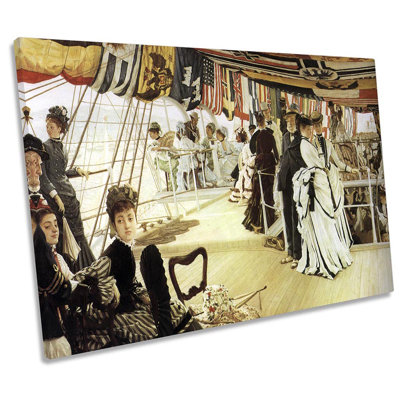 James Tissot Ball On Shipboard by James Tissot - Wrapped Canvas Print