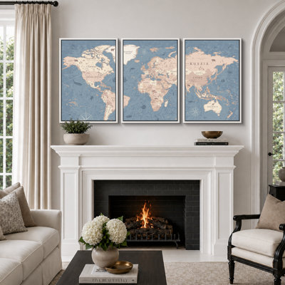 Carte du monde «Blue Global Antique Atlas