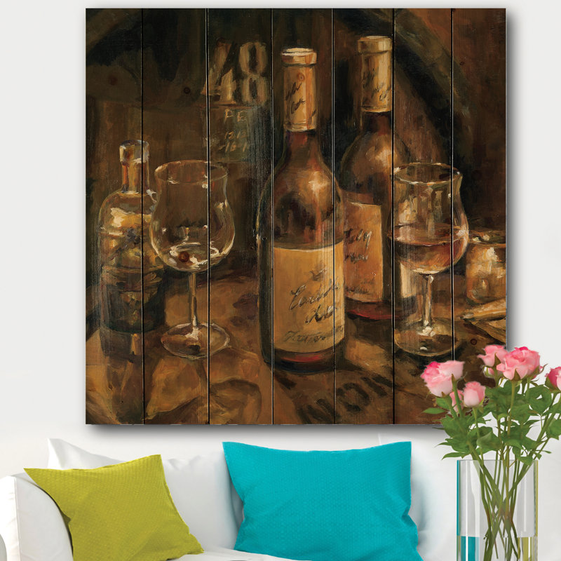 Traditional 'Vintage Wine Cellar - Impression sur bois, H 16 po x l 16 po x P 1 po