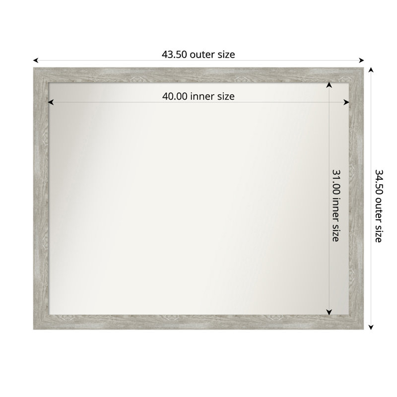 Miroir de salle de bain Regen, Rectangle, 34,5 po x 43,5 po