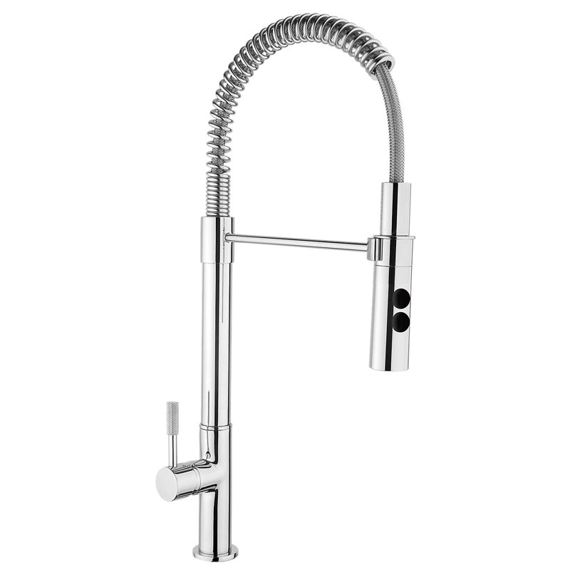 Marcus Pull Down Single Handle Spring Neck Kitchen Faucet, Polished Chrome