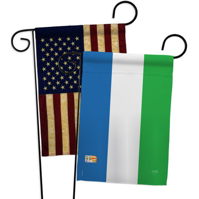 Ensemble de drapeaux décoratifs en polyester 2 faces 19 x 13 po 2 pièces sierra leone impressions