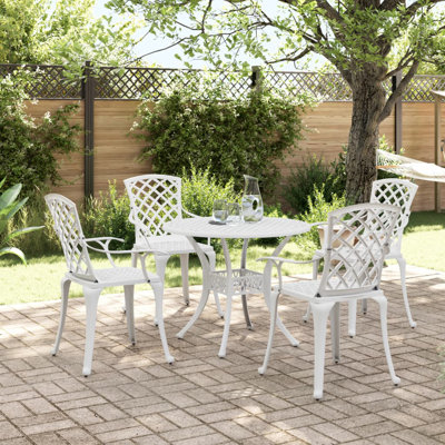 5 Piece Garden Dining Set Cast Aluminium