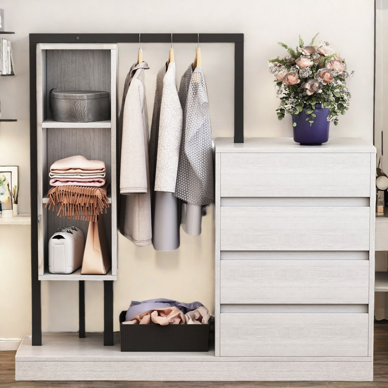 Tenjo With 4 Drawers, 3 Open Compartments And Multiple Shelves, White