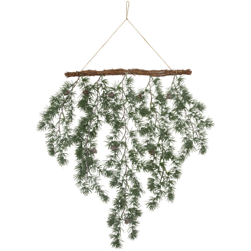 Pine Sprigs With Pine Cones Christmas Swag Wall Hanging- 27.5"