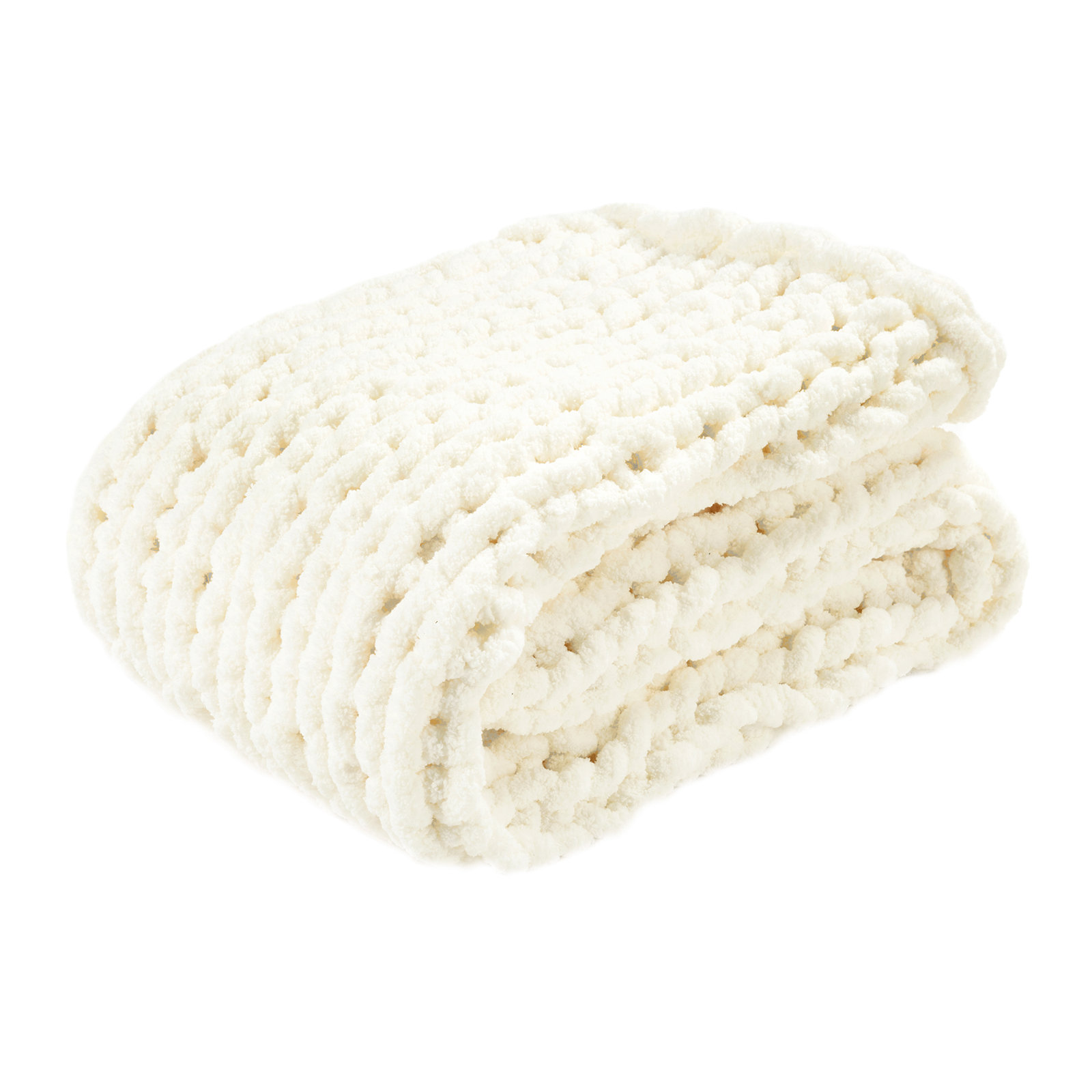 Ottavina Knitted Throw Blanket, 40" W x 72" L, Ivory