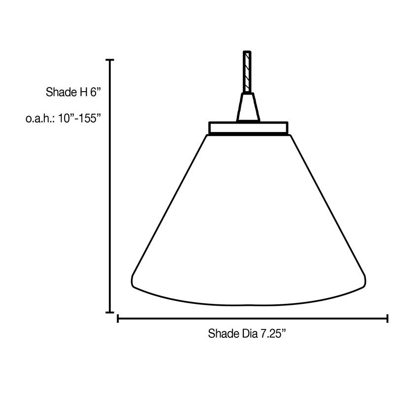 Luminaire suspendu conique 1 lumière Cascio, Acier brossé, Rouge