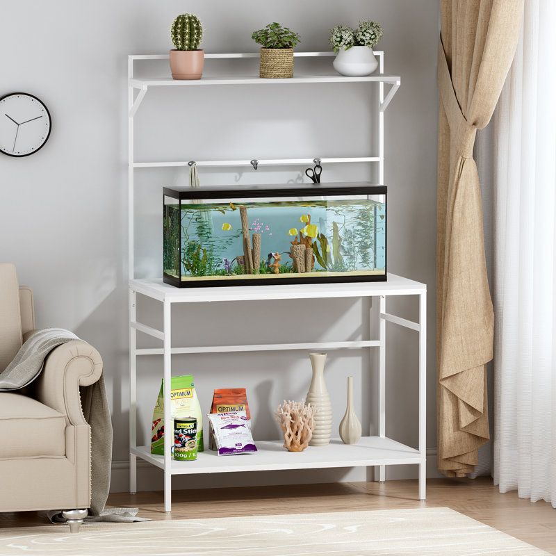 Support pour aquarium 40-50 gallons avec tablette et crochets
