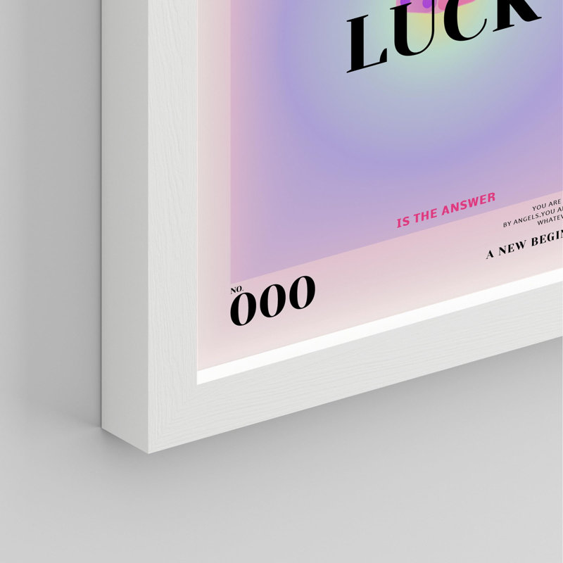 «Angel Number Luck 000 Girl's Room Inspirational Art Office» sur papier, Blanc, H 14 po x l 11 po