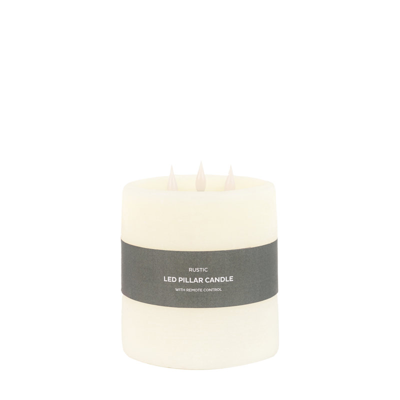 Unscented Flameless Pillar Candle with Plastic Holder