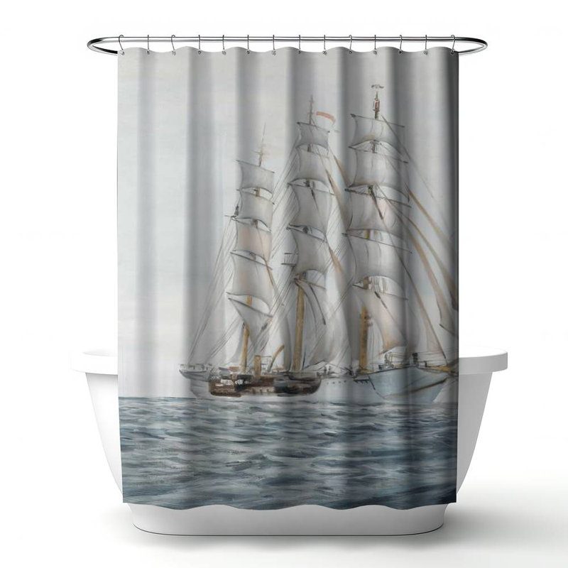 Shower Curtain CO88 – Polyester Shower Curtain, Dye Sublimation Print, 71" W × 74" L