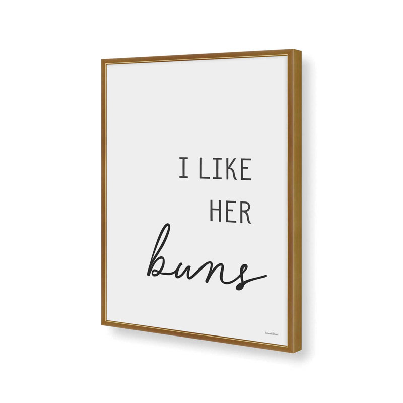 «Guns and Buns 2» par lettrage et reproduction d'art, L 30 x H 40, Doré, Impression encadrée