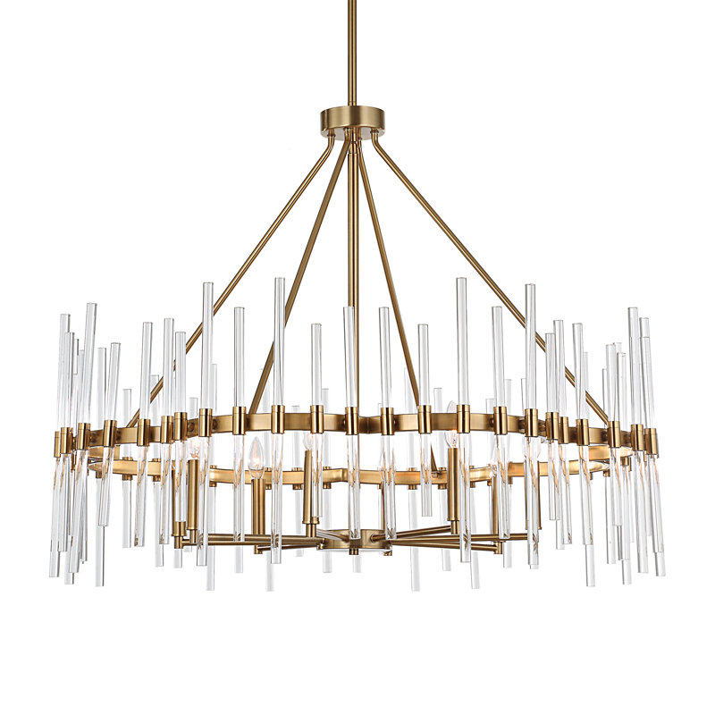 8 - Light Glass/Steel Chandelier