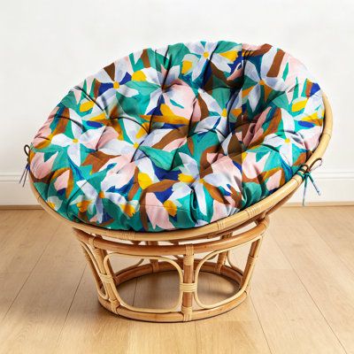 47 Inch Large Round Tufted Floor Cushion Thick Meditation Seat Pad With Carry Ties,Floral