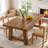 63" Farmhouse Solid Wood Dining Table for 4–6 People with Thick Top & Trestle Base
