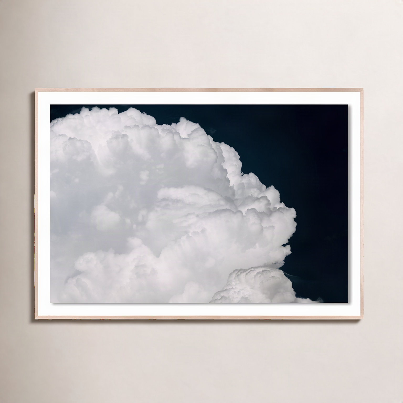 Michael Schauer "Cumulus" Print, 51" H x 72" W x 2.5" D, Natural
