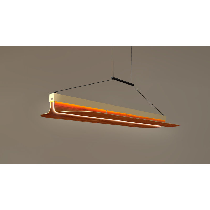Omma 1 - Light LED Pendant, Natural Cherry, Gold