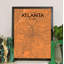 Atlanta City Map - No Frame Print-10712256