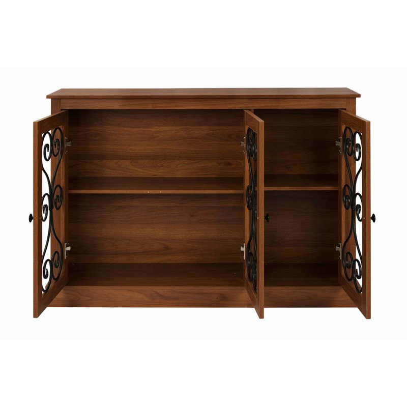 Buffet Farmhouse avec portes décoratives en métal et rangement polyvalent