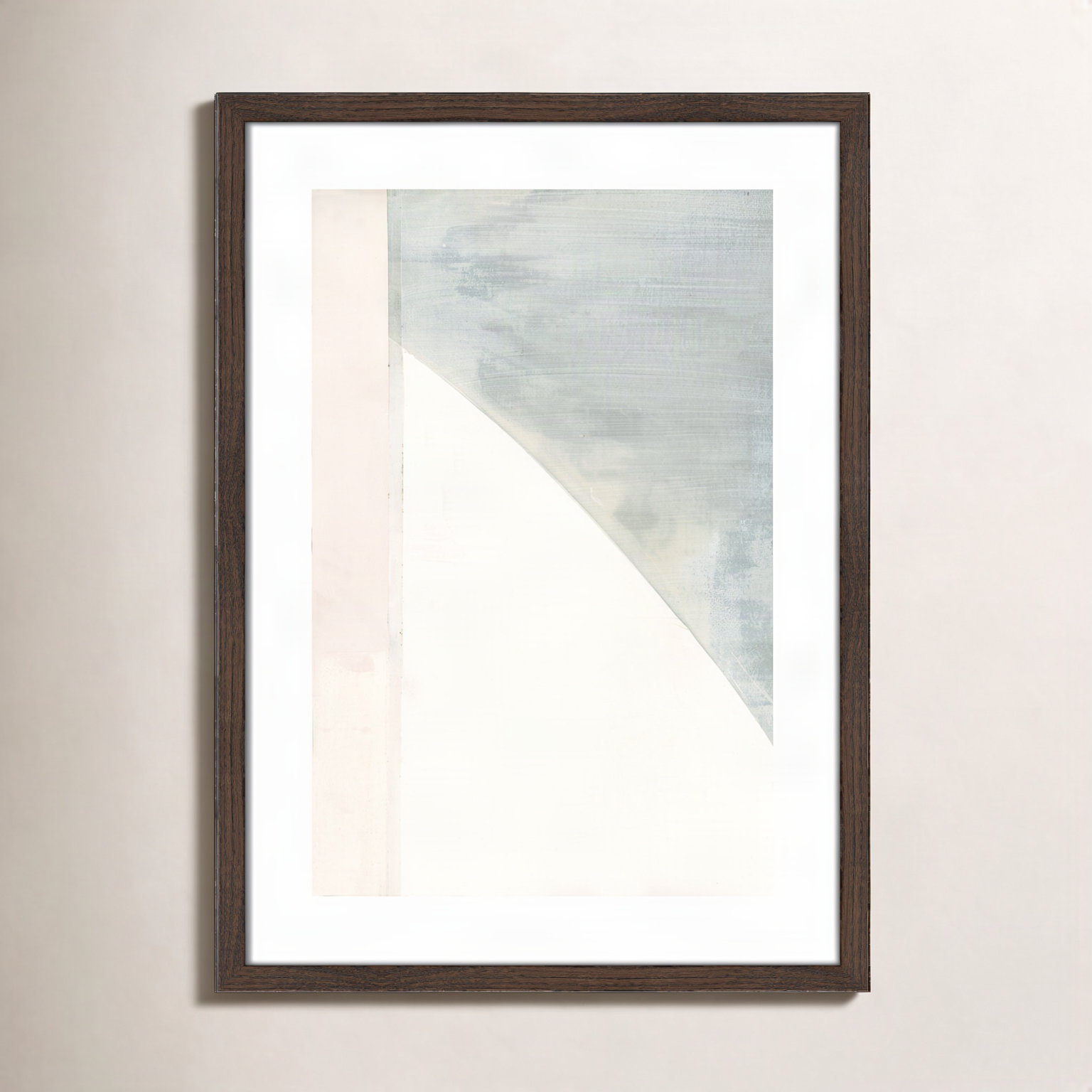 Alexandria "In Neutral I" Painting by Cartissi, 23" H x 17" W x 0.75" D, Walnut Wood Framed Paper
