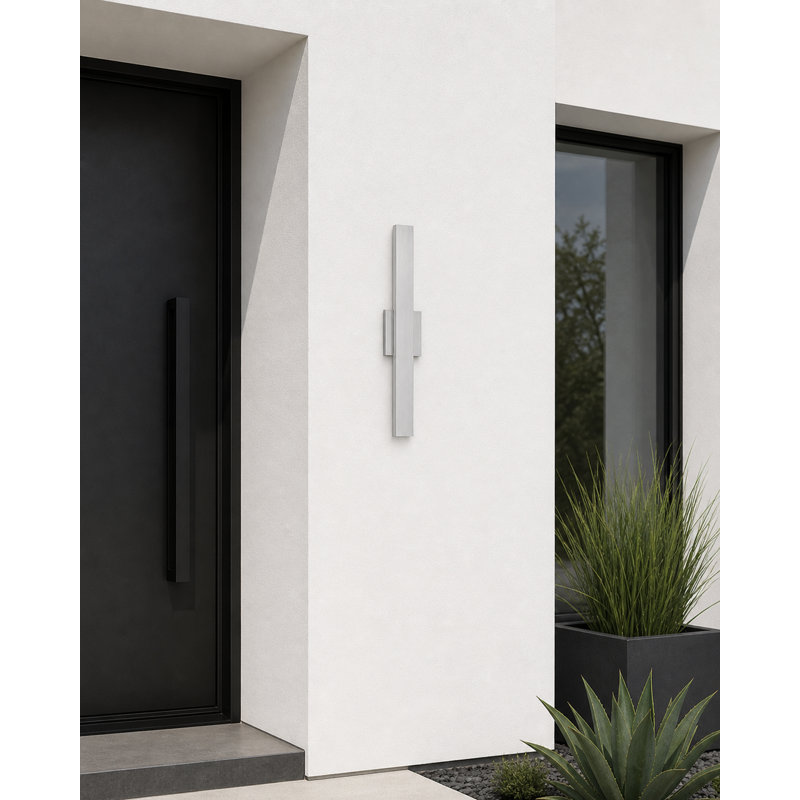 Chesnet-Outdoor Wall Mount, 24" H x 4.5" W x 2.75" D, Satin Aluminum