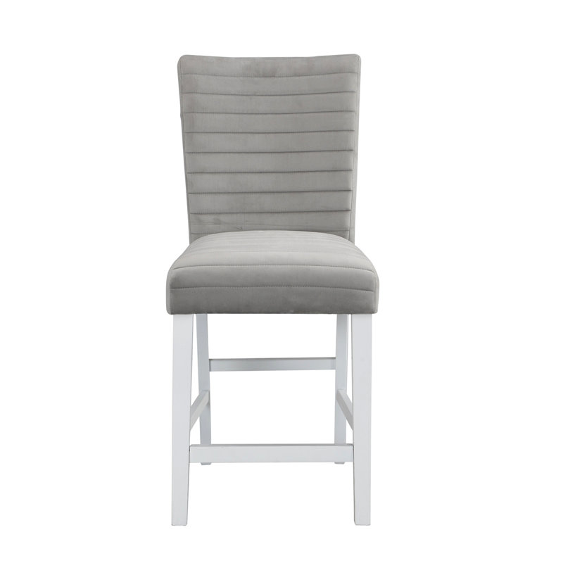Ensemble de 2 chaises élastiques à hauteur de comptoir en velours élisaveta