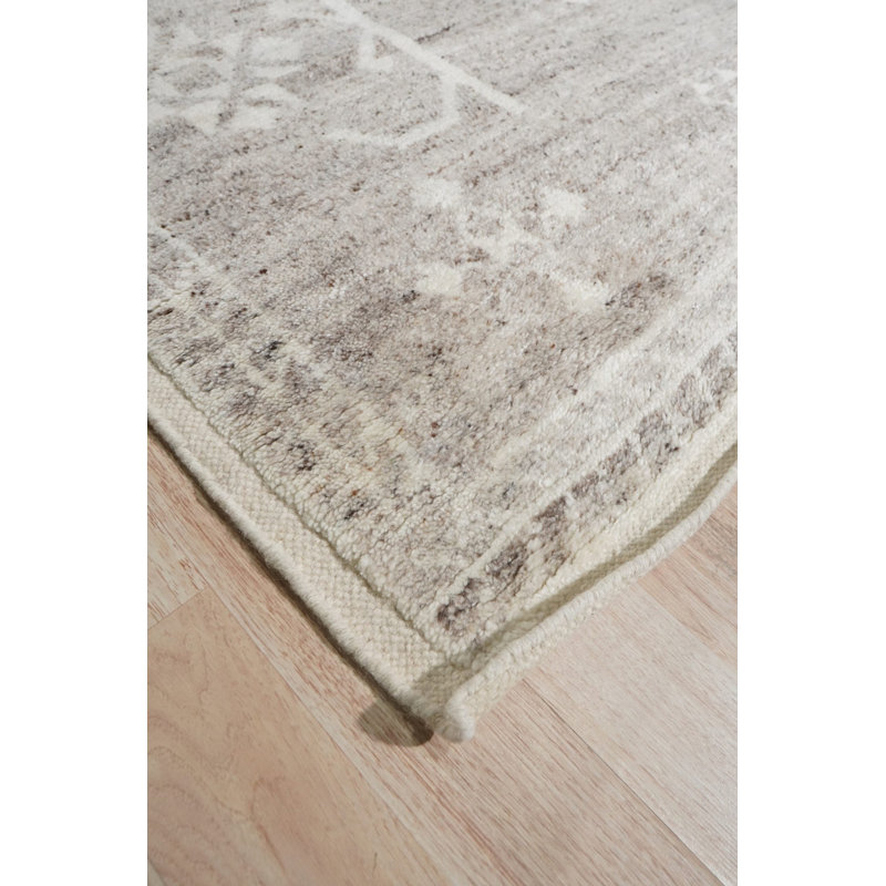 8x10 Gray Hand-Knotted Wool Diamond Totem Classic Traditional Modern Contemporary Carpet Rug