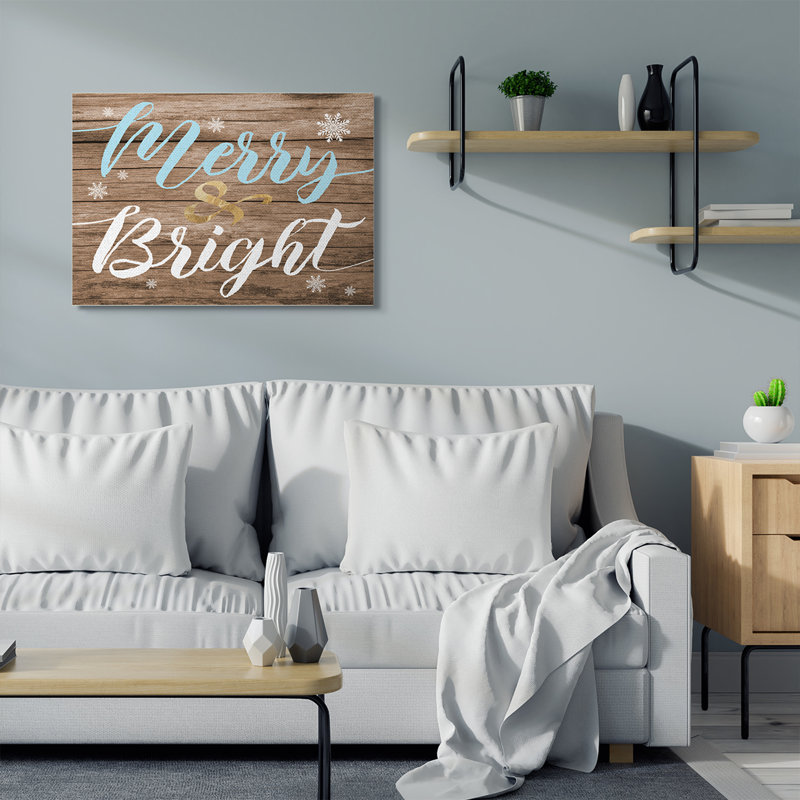 « Merry Christmas » et « bright festive » par Daphne Polselli-impression d’art graphique, Toile tendue