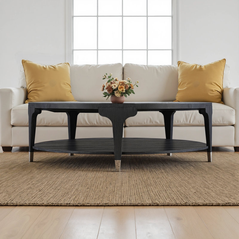 Chapman Round Cocktail Table, Charred Black