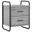 40 cm W Galvanised Steel Bedside Table-1879482736