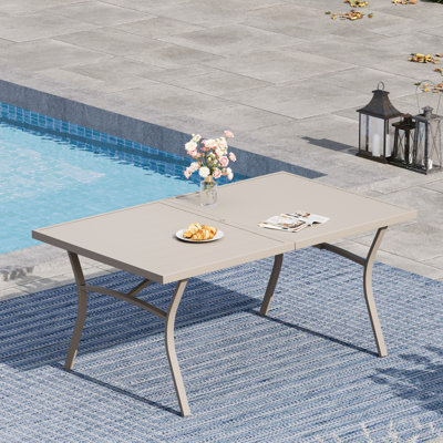 63'' L x 37.8'' W Rectangular Outdoor Patio Dining Table