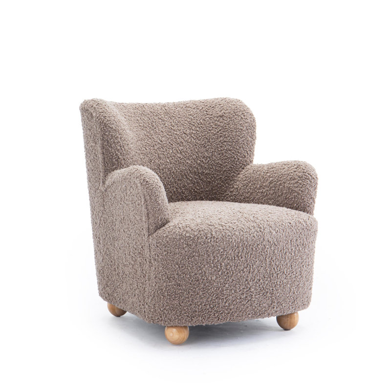 Fauteuil d'appoint rembourré Sabrina Boucle, Brun