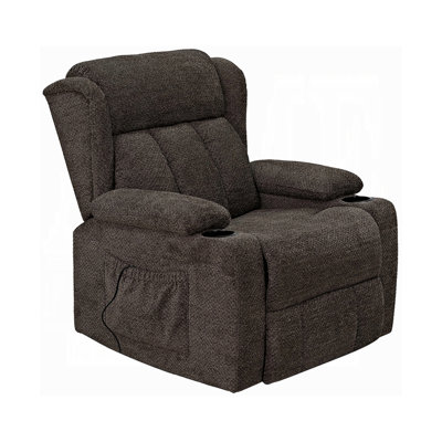 Fauteuil inclinable électrique de 35,4 po avec lève-personne et porte-gobelet, lin brun