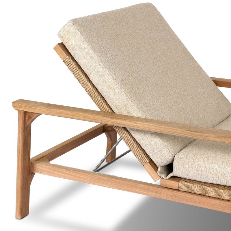 Topeka Outdoor Teak Chaise Lounge