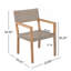 Ensemble de 2 chaises de salle à manger d'extérieur, structure en bois d'acacia teck clair et osier PE brun clair, idéal pour les patios et les jardins