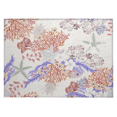 Pettingill Washable Floral Indoor / Outdoor Rug