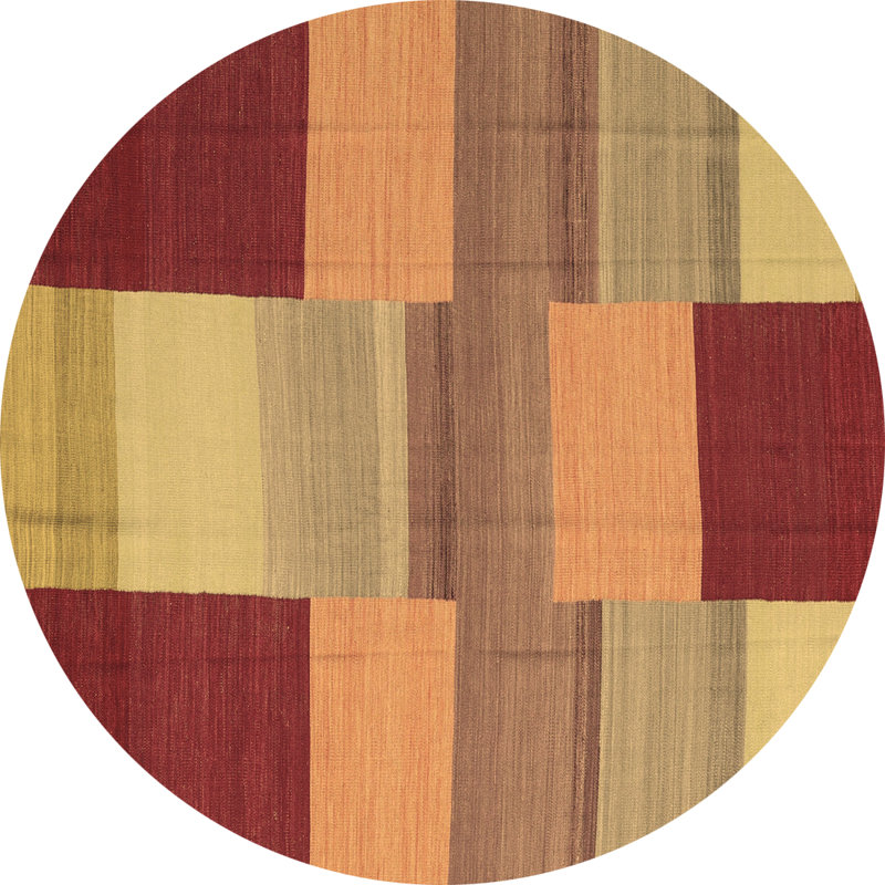 Washable Patchwork Indoor Rug, Round 5'