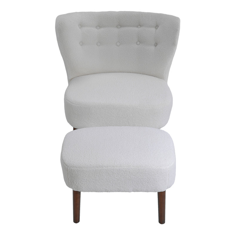 Teddy Velvet Sofa with cushion footstool, Beige