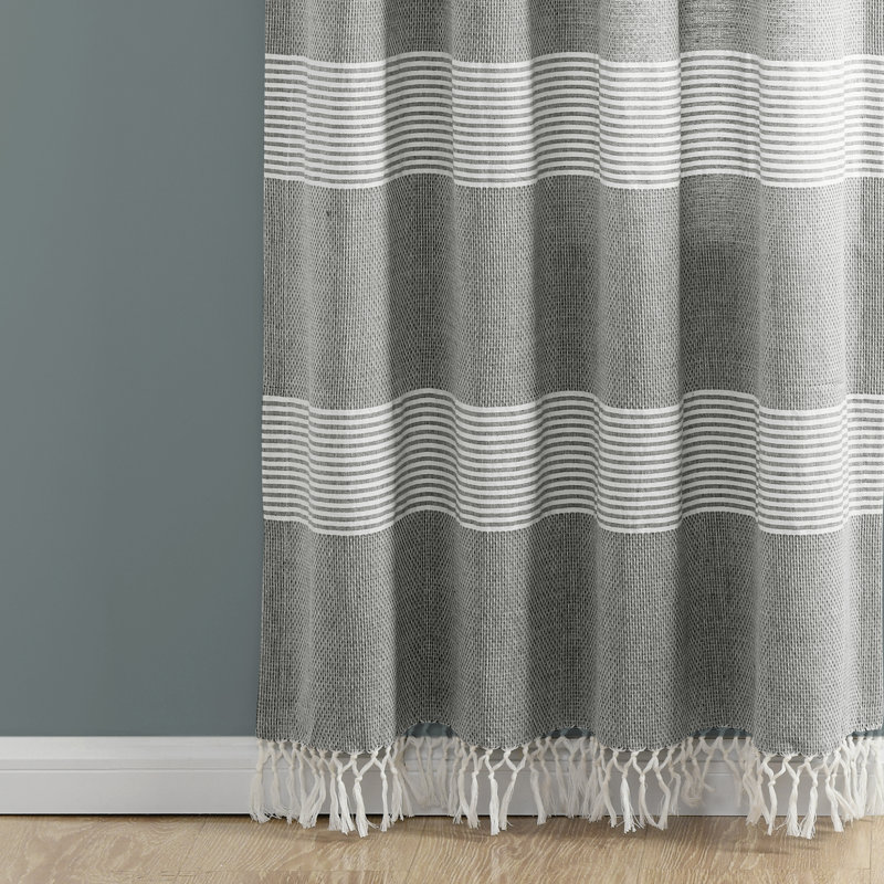 Paire de rideaux 100% coton Reyna, Gris, 40 po x 84 po