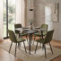 5pc Marble Effect Square Dining Table & Chairs Set