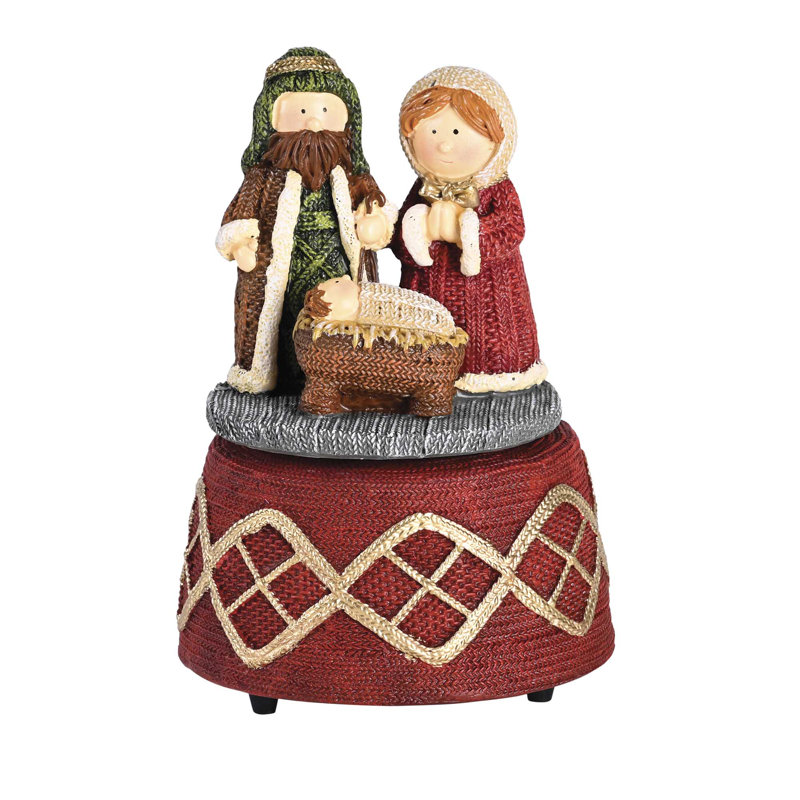 Figurine musicale Noël tricot rouge, Rouge