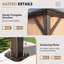 Gazebo de terrasse extérieure de 3,66 m de large x 3,05 m de profondeur avec toit rigide double, brun-93655476