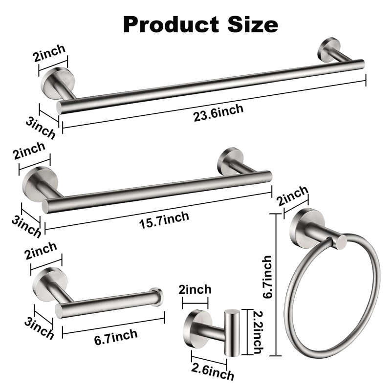 10 - Piece Bathroom Hardware Set, Brushed Nickel