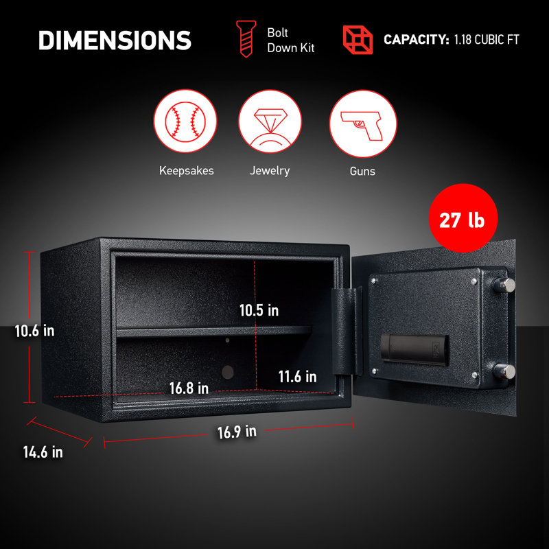 Coffre-fort de sécurité avec verrou double SentrySafe, H 10,6 po x l 16,9 po x P 14,6 po